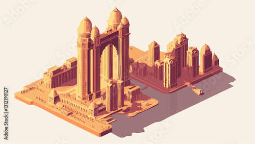 Isometric View of Mumbai's Skyline