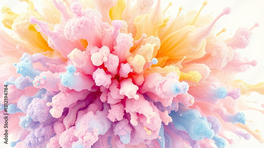 Fototapeta premium Pastel Color Explosion Abstract Paint Splash Background