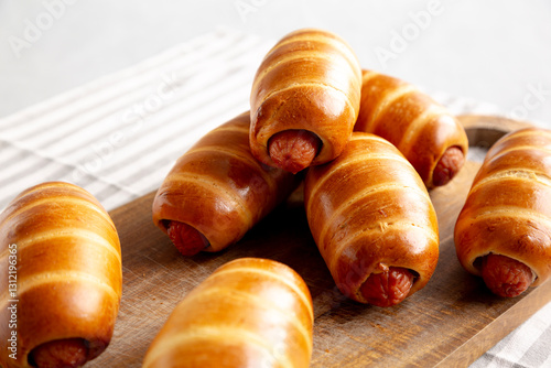 Photography Homemade Kolache Rolls Ready to Eat, side view.