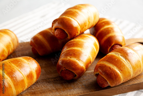 Canvas Print Homemade Kolache Rolls Ready to Eat, side view.