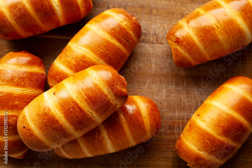 Canvas Print Homemade Kolache Rolls Ready to Eat, top view.