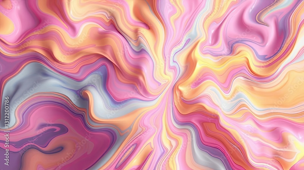 Obraz premium Abstract Swirling Pink Orange Purple Liquid Marble Texture Background