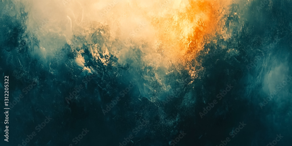 Fototapeta premium Moody abstract with atmospheric clouds and dramatic light. Ethereal texture creates a mysterious and dramatic backdrop with a grunge feel.