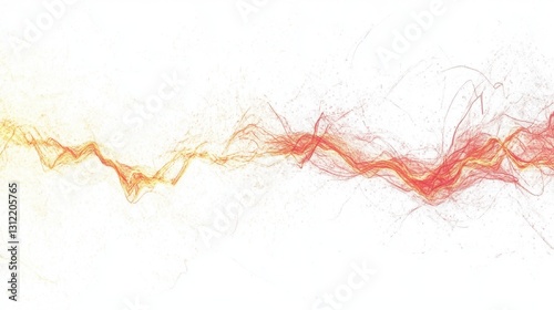 Fiery lightning depicted on a white background, illustrating the abstract concept of electric current. photo