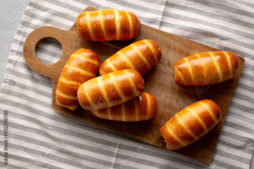 Canvas Print Homemade Kolache Rolls Ready to Eat, top view.