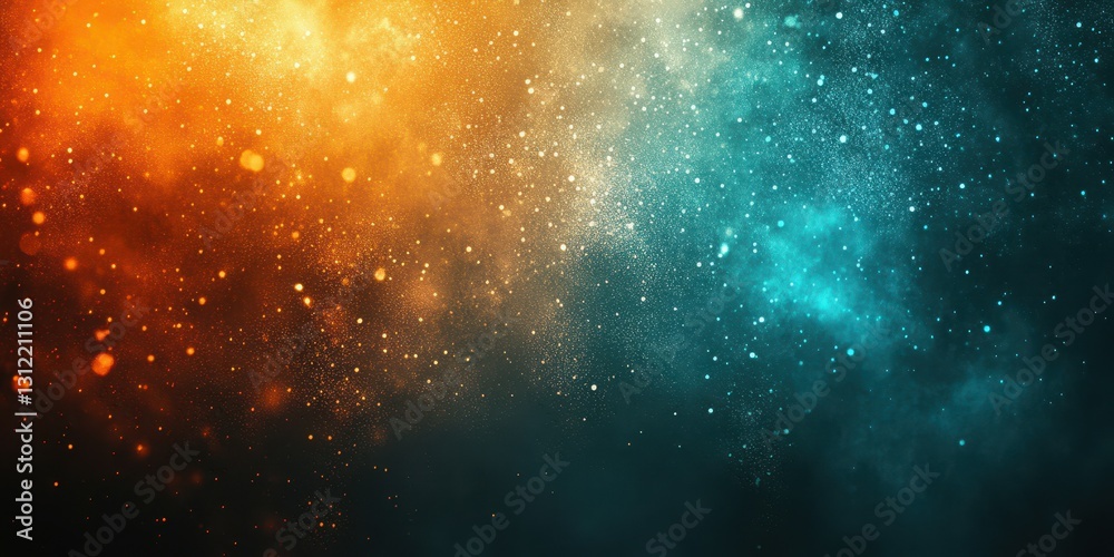 Obraz premium Bright and colorful particles create a stunning abstract background in vibrant orange and blue hues