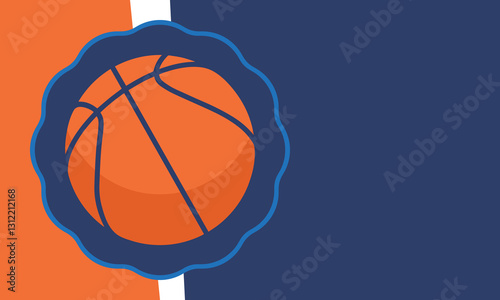Ball for Basketball. Basketball design. Game Day. Basketball playoff in March. Sport party in United States. Final games of season tournament. Professional team championship. Sport poster. Vector