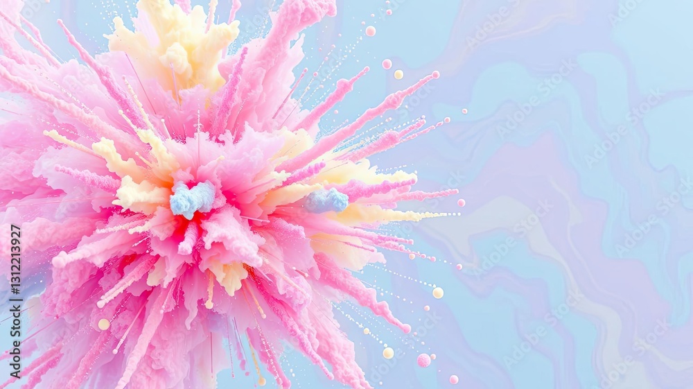 Obraz premium Pastel Pink Yellow Color Explosion Abstract Background