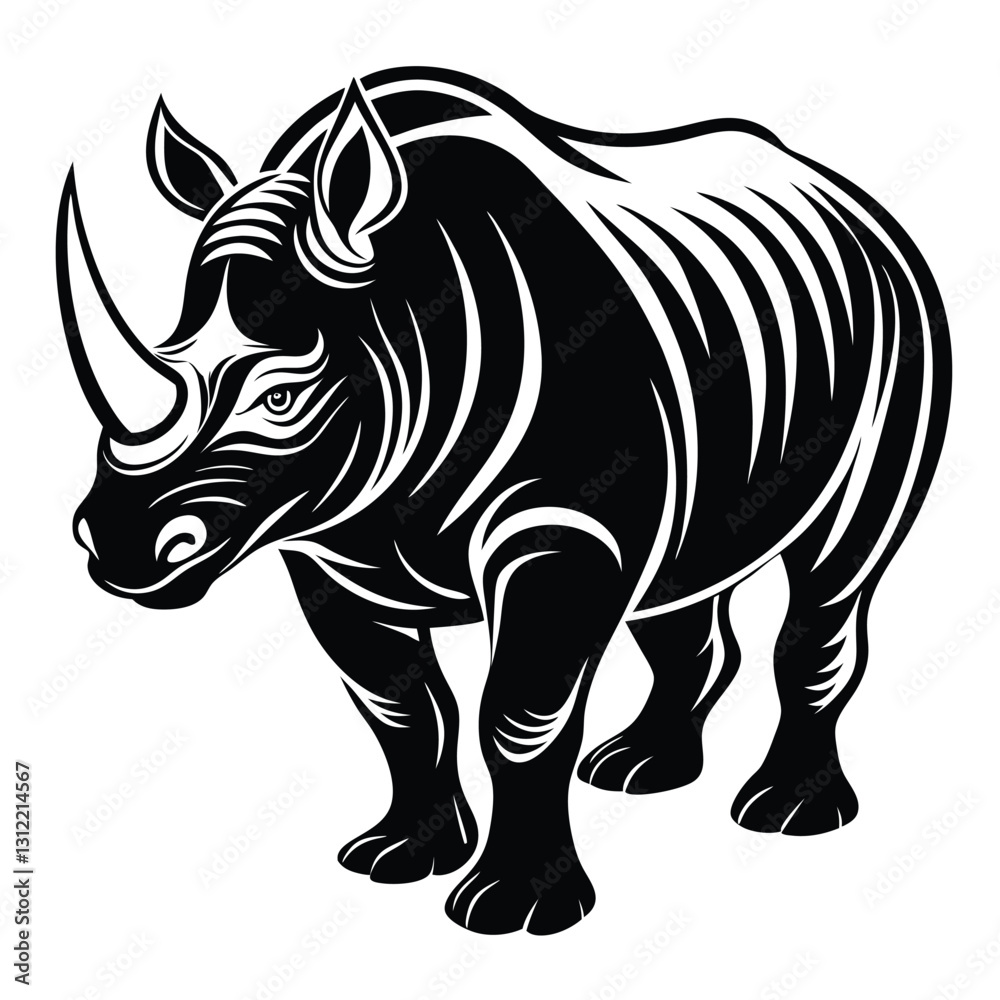 Rhino Vector Illustration Isolated on White Background Rhino Vector Illustration Isolated on White Background