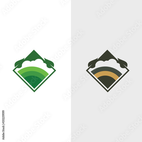 Eco-Friendly Logo Designs Featuring Leaves and Abstract Landscapes