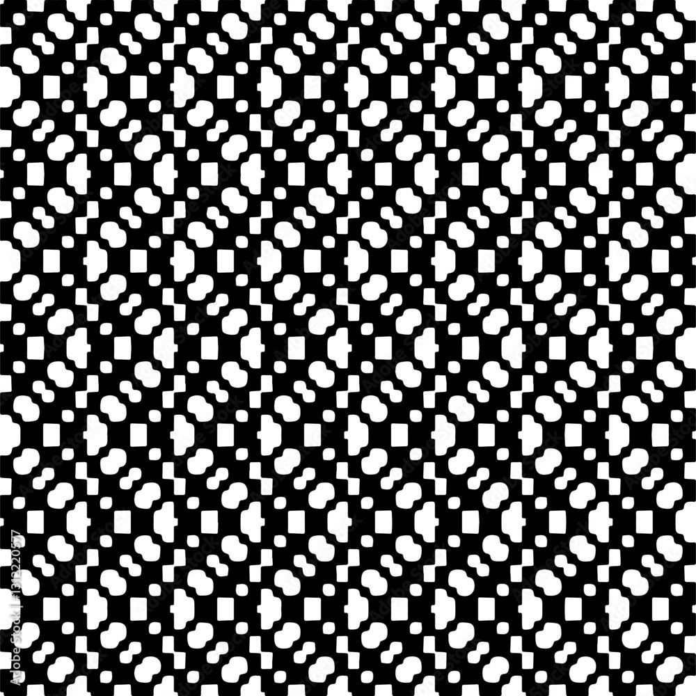 Black and white seamless pattern with abstract shapes. Repeat pattern for fashion, textile design, on wall paper, wrapping paper, fabrics and home decor. Black and white seamless pattern with abstract shapes. Repeat pattern for fashion, textile design, on wall paper, wrapping paper, fabrics and home decor.