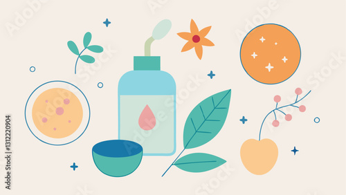 Soothing Ingredients A composition of exosomes along with soothing botanical ingredients emphasizing their synergistic effect on reducing skin irritation.