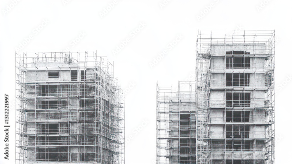 Construction Site Skyscrapers under Scaffolding Construction Site Skyscrapers under Scaffolding