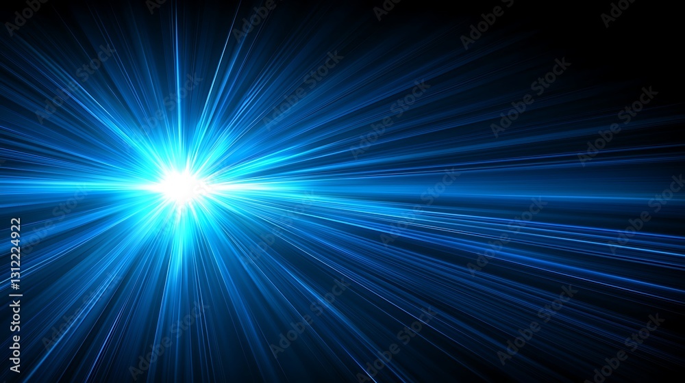 Obraz premium Blue Light Burst for Dark Space.