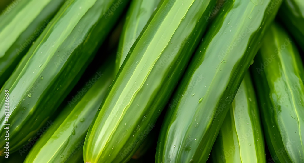 Deep green cucumbers with fresh, crisp texture. Hydrating and clean aesthetic Deep green cucumbers with fresh, crisp texture. Hydrating and clean aesthetic