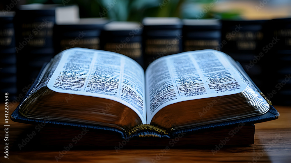 Open Bible on Wooden Table, Books Background (1) Open Bible on Wooden Table, Books Background (1)