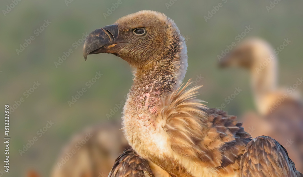 Fototapeta premium Close-up of an adult white-backed vulture (Gyps africanus).
