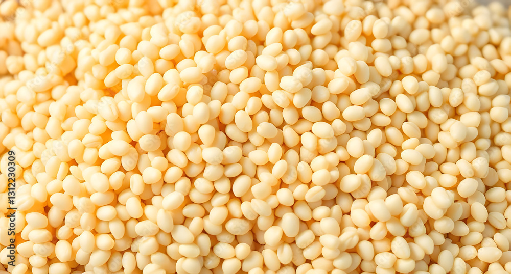 Soft beige quinoa grains with a slightly crunchy texture. Nutritious and wholesome aesthetic Soft beige quinoa grains with a slightly crunchy texture. Nutritious and wholesome aesthetic