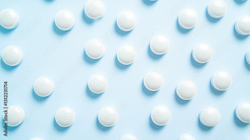 White circular pattern on light blue background White circular pattern on light blue background