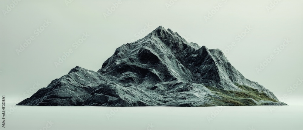 Obraz premium Isolated Mountain Range 3D Render - Minimalist Landscape