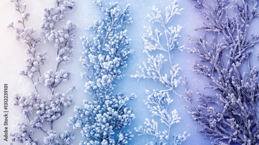 Delicate winter branches covered in frost creating a chilly and magical scene Delicate winter branches covered in frost creating a chilly and magical scene