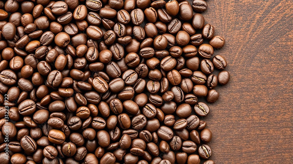 Fototapeta premium Roasted Coffee Beans Background Brown Coffee Texture Close Up