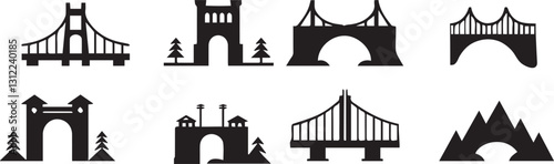 bridge vector, vector bridge, bridge illustration, bridge design, architecture vector, suspension bridge, iconic bridge, vector art, bridge drawing, structural city bridge, river bridge