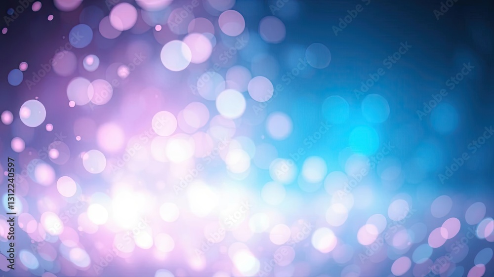 Fototapeta premium Abstract Purple Blue Bokeh Background Shiny Lights Festive Sparkle