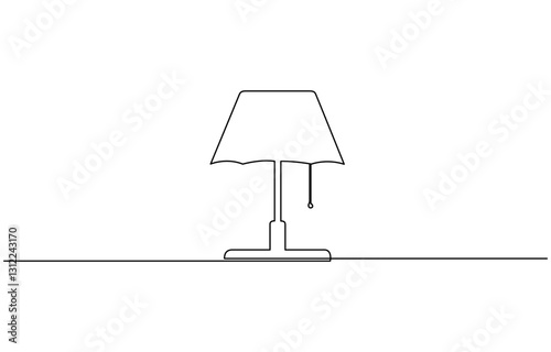 Table lamp isolated on white background. One line continuous interior lamp vector illustration, Continuous one line drawing of moka pot- barista equipment editable stroke.