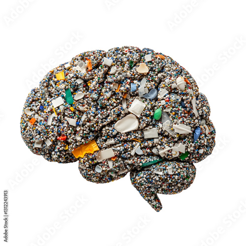 Conceptual Brain Composed of Microplastics Highlighting Environmental Pollution and Sustainability