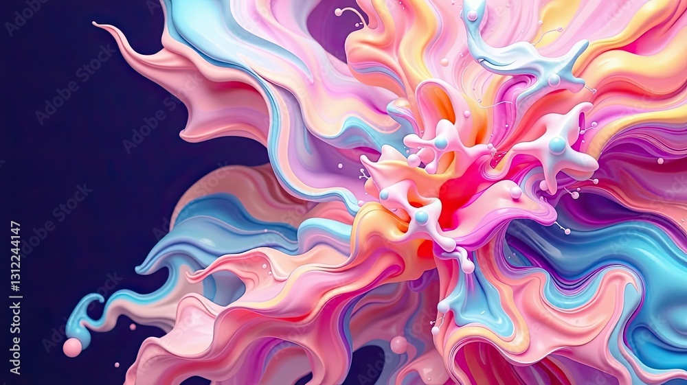 Abstract Colorful Paint Swirls Fluid Art Background Pink Blue Orange Abstract Colorful Paint Swirls Fluid Art Background Pink Blue Orange