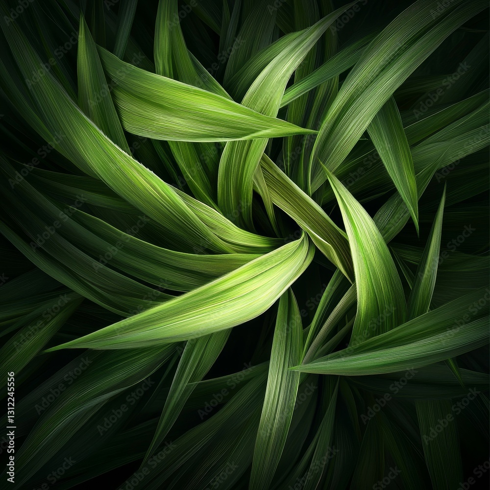 Obraz premium Intricate Green Leaves Pattern