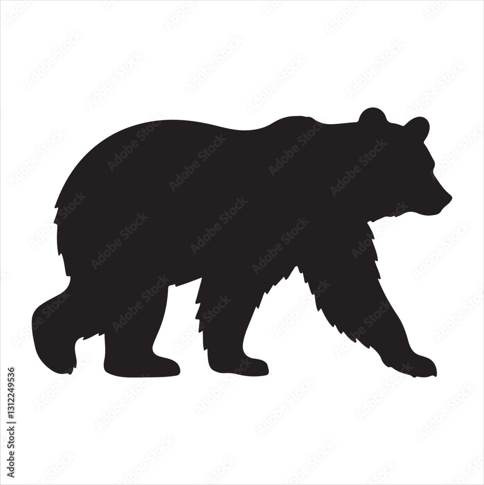 Fototapeta premium grizzly bear silhouette vector illustration design