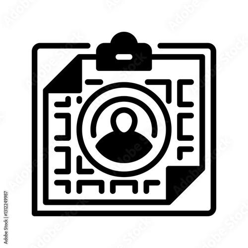 Clipboard with User line icon. Universal creative premium symbol. Vector sign icon logo template. Vector illustration