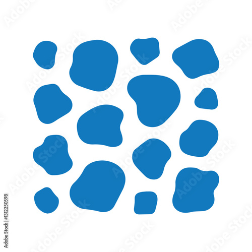 Abstract Blue Shapes Blob Pattern