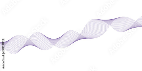 Abstract colorful wave element for design. Digital frequency track equalizer. Stylized line art background. Vector illustration.