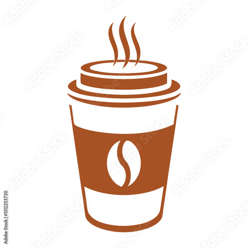 Minimalist Coffee Cup Vector Icon for Café Branding.