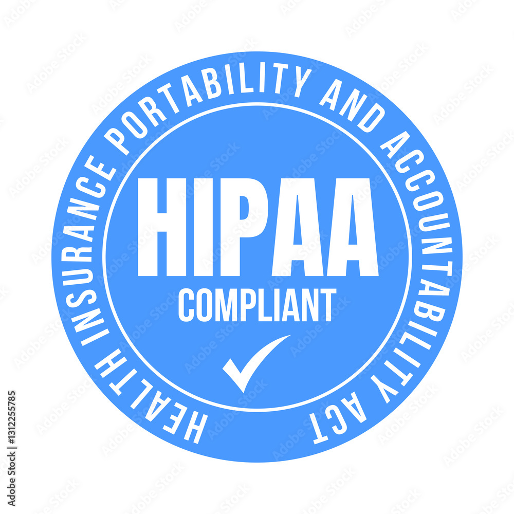 Hipaa compliant symbol icon illustration Hipaa compliant symbol icon illustration