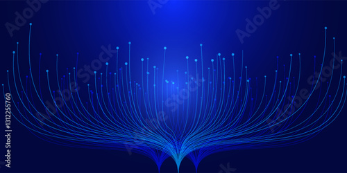 Data science and big data technology. Scientist computing, analysing and visualizing complex data set on computer.