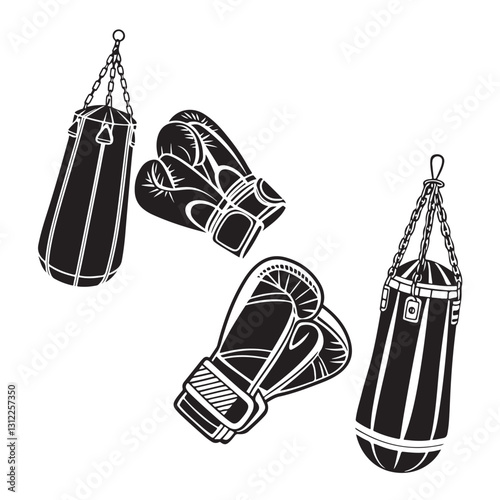 boxing gloves vector illustration