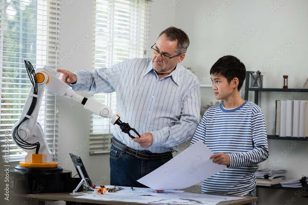 Engineer Mentoring Student in Robotics Learning
