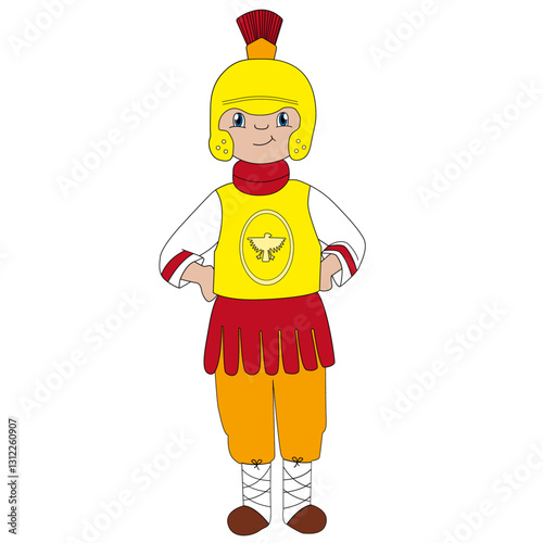  El niño vestido de romano de Semana Santa.