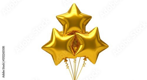 Golden star illustration on white background