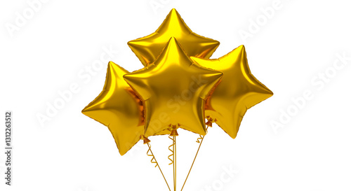 Golden star illustration on white background