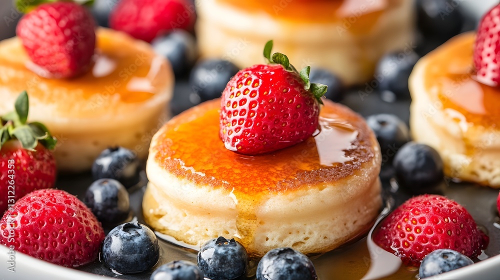 Decadent Fluffy Pancakes with Luscious Fruit Toppings Decadent Fluffy Pancakes with Luscious Fruit Toppings