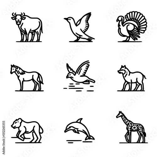 Canvas Print wild animals collection