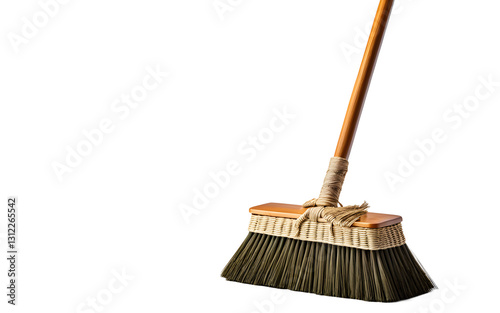 A traditional broom for sweeping floors, isolated on a empty plain background