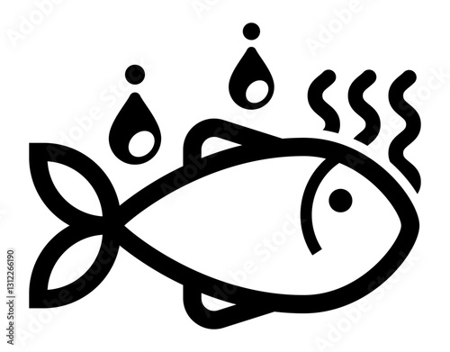 icon of a fish being dried and smoked symbolizing traditional seafood preservation techniques.