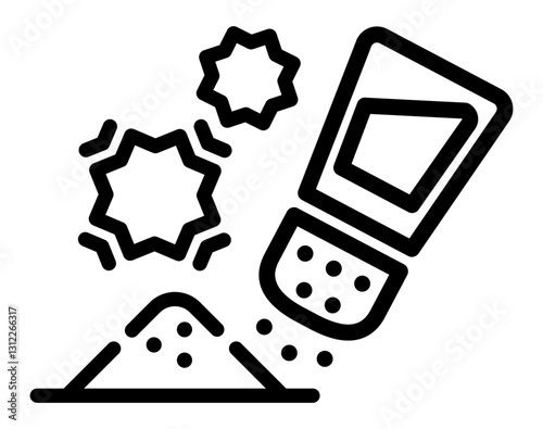 icon of salt being poured symbolizing seasoning food preservation and culinary use.