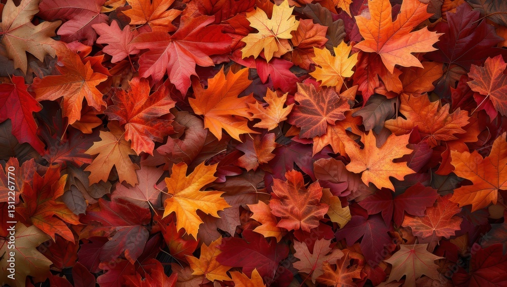 Colorful background of fallen autumn leaves. Autumn background. Top view of a ground covered with maple leaves. Colorful background of fallen autumn leaves. Autumn background. Top view of a ground covered with maple leaves.
